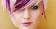 Blonde And Purple Hair Color For Short Haircut