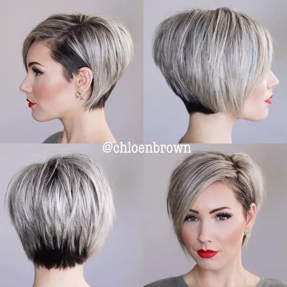28 Lovely Short Layered Hairstyles for Fine Hair (Updated 2022) 16.-Angled-pixiebob-bob