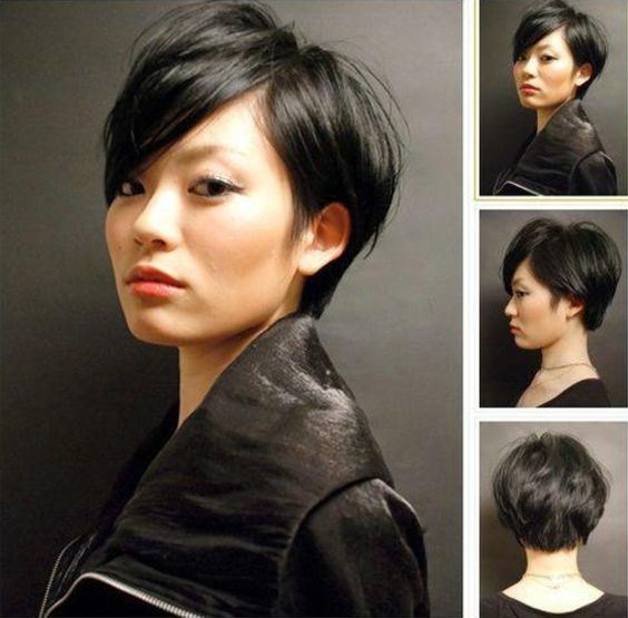 Asian sassy side swept hairstyle