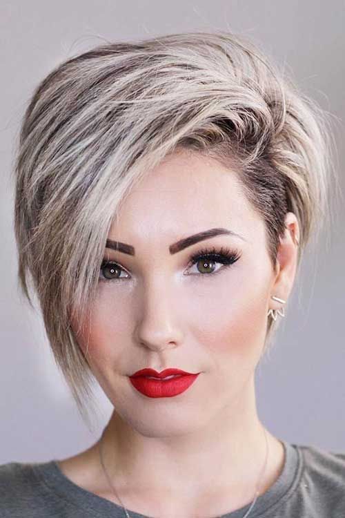 100 Stylish and Easy Short Hairstyle Ideas for Women to Try in 2022 Layered-asymmetrical-pixie-3