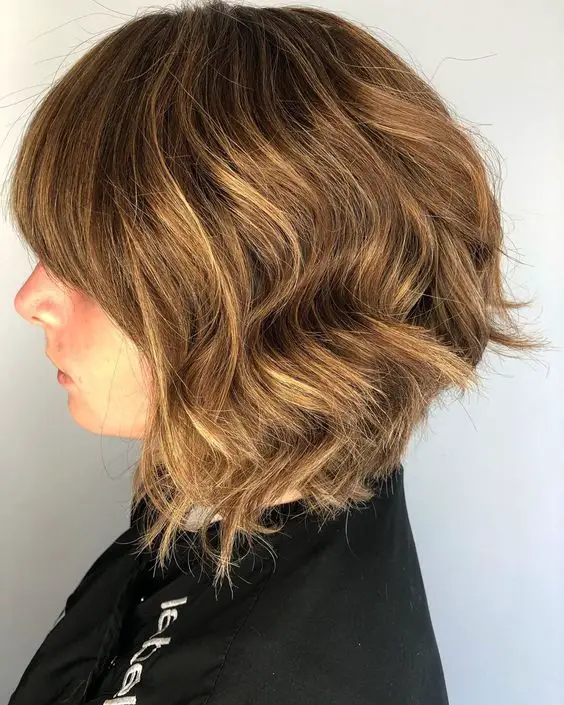 100 Stylish and Easy Short Hairstyle Ideas for Women to Try in 2022 Shaggy-angled-bob-1