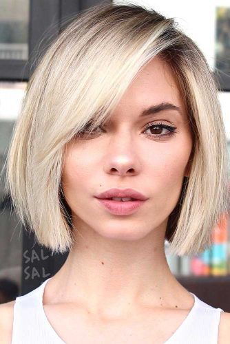 100 Stylish and Easy Short Hairstyle Ideas for Women to Try in 2022 Stacked-layered-bob-with-bangs-3