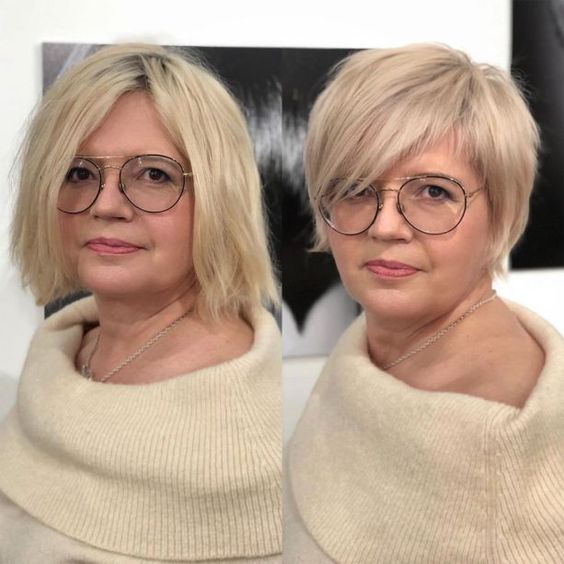 10 Latest Short Hairstyle Trends that Appropriate for Older Women in 2022 Blunt-choppy-hairstyle