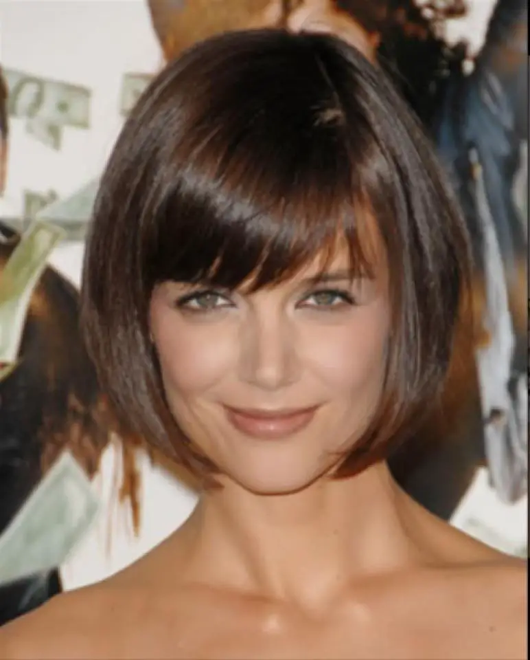 Katie Holmes Inverted Bob Hairstyles for Fine Hair