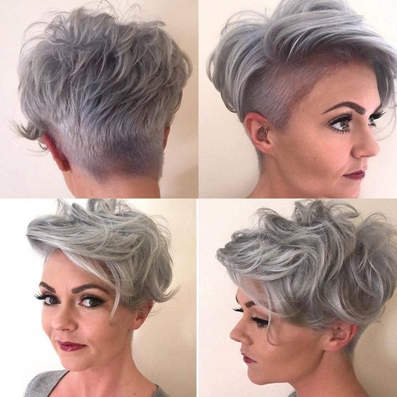 Swept pixie cut with taper fade
