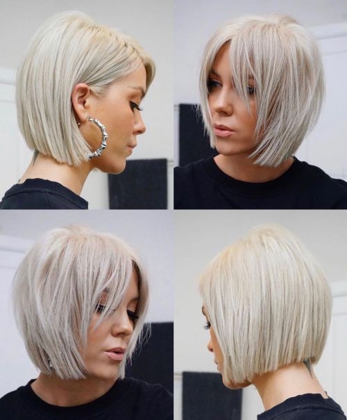 20 Chic Short Straight Hairstyles for Women Over 50 (Updated 2021) Blunt-cut-bob
