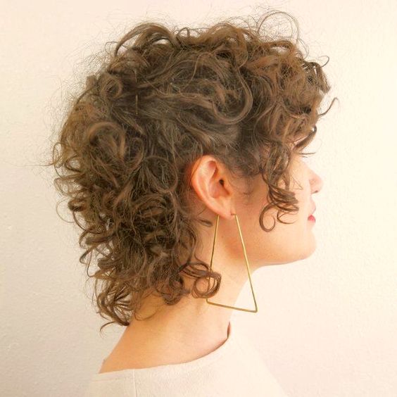 34 Cute Short Hairstyles for Women with Curly Hair (Must Try in 2022) Curly-pixie-mullet-2