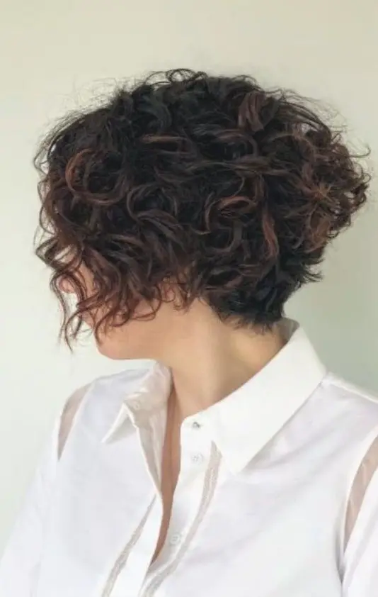 Curly wedge bob haircut 2