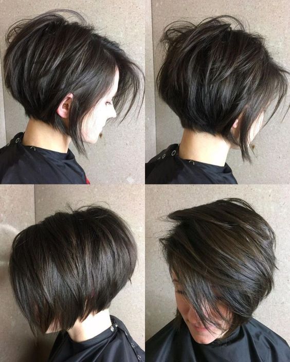 52 Elegant Short Hairstyles for Fine Hair (Update 2022) Stacked-bob-haircut