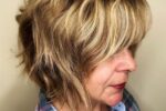 Brown Shaggy Bob Hairstyle With Blonde Highlights