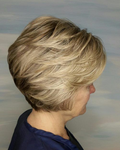 20 Best Short Hairstyles for Women Over 50 with Fine Hair (Updated 2022) Feathered-wedge-hairstyle-with-lowlights-ash-blonde
