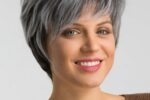Silver Ombre Wedge Pixie Hairstyle