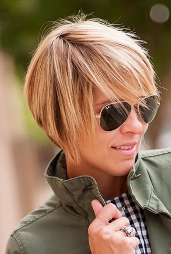 24 Short Sassy Hairstyles for Older Women with Glasses in 2022 Modified-wedge-haircut