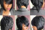 Stacked Angled Bob With Bangs And Waves