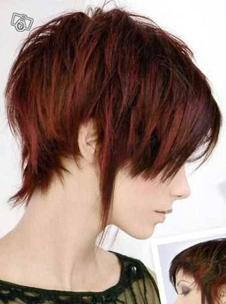 New Short Hairstyles and Highlights Cherry-Red-Hair-with-Ash-Brown-Highlights