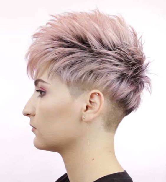 Spiky hairstyle with undercut