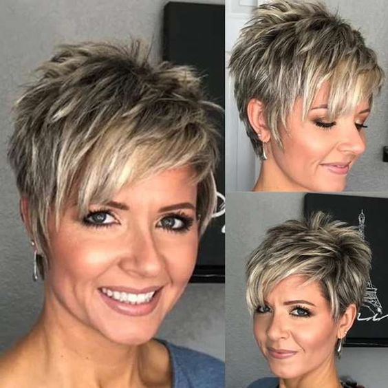 30 Attractive Short Hairstyles for Women Over 40 Years Old (Update 2021) Pixie-cut-with-choppy-layers-2
