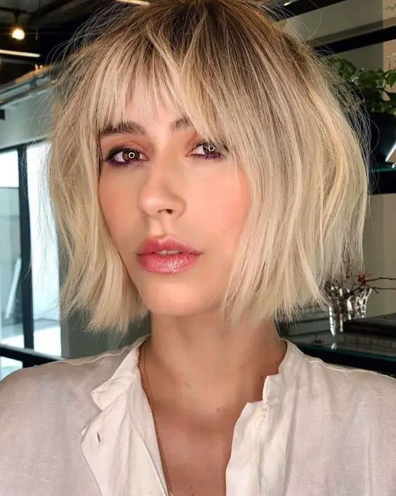 Short Blonde Hairstyles that Looks Fantastic for Older Women (Updated 2022) Choppy-bob-cut-with-ombre-blonde