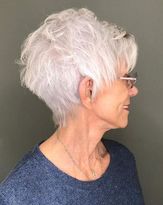 wedge haircut for gray hair