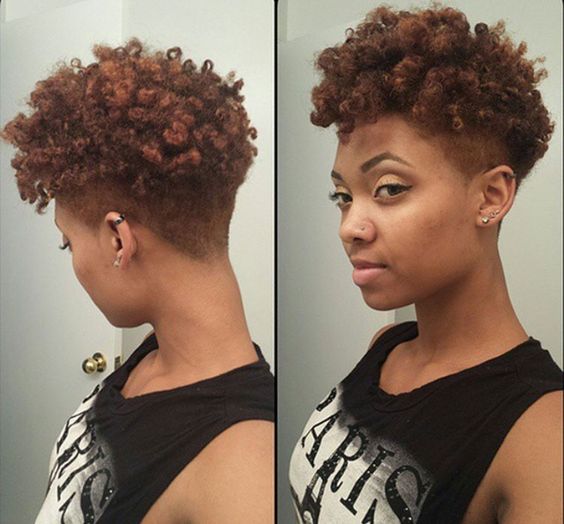 Faded Natural Curly Hairstyle for Black Women 4