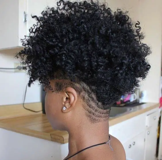 Faded Natural Curly Hairstyle for Black Women 2