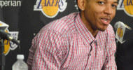 2015 NBA   Los Angeles Lakers Introduce D'Angelo Russell, Anthony Brown And Larry Nance Jr., Press Conference   June 29, 2015