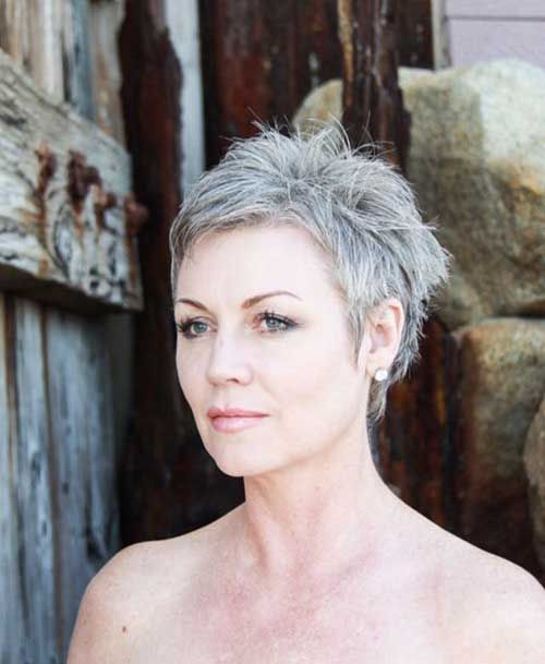 Beautiful looking very short pixie haircut for women over 60 2