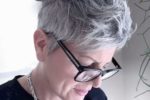 Short Grey Haircut For Women With Glasses
