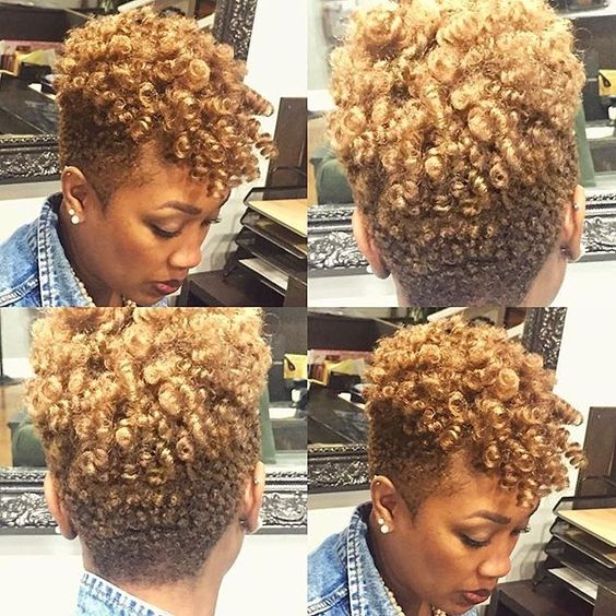 blonde color on top natural curly hair you can try in 2018