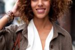 Simple Short Blonde Hairstyles for Round Faces in Winter Day natural_curly_caramel_highlights_9-150x100