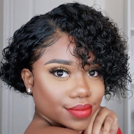 Enchanting Short Curly Hairstyles for Older African American Women Curly-blunt-cut