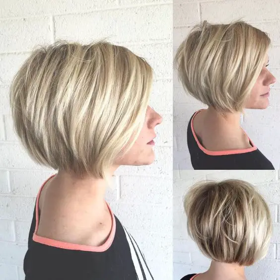 20 Proper Short Hairstyles for Women Over 50 with Fine Hair Short-stacked-bob