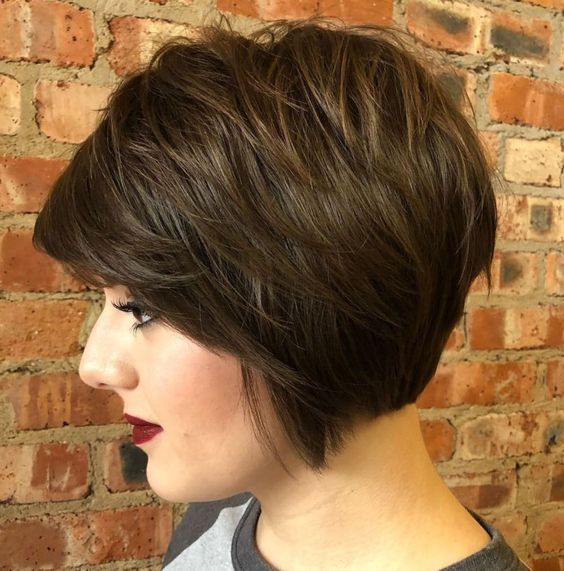 20 Proper Short Hairstyles for Women Over 50 with Fine Hair Stacked-neckline-haircut