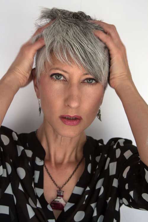 edgy short haircut for over 60 women