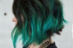 Inverted Short Bob Style With Ombre Colorful