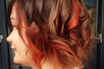 Messy Pastel Curly Short Bob Hairstyle Fire Color