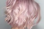 Messy Pastel Curly Short Bob Hairstyle Pink