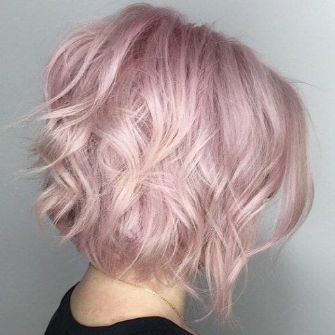 messy-pastel-curly-short-bob-hairstyle-pink - 20 Classy Short Bob with ...
