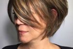 Short Stacked Bob Hairstyle For Older Women