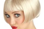 Vintage Vixen Short Bob With Bangs For Women With Blonde Hair
