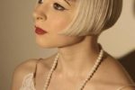Vintage Vixen Short Bob With Bangs For Women With Round Face
