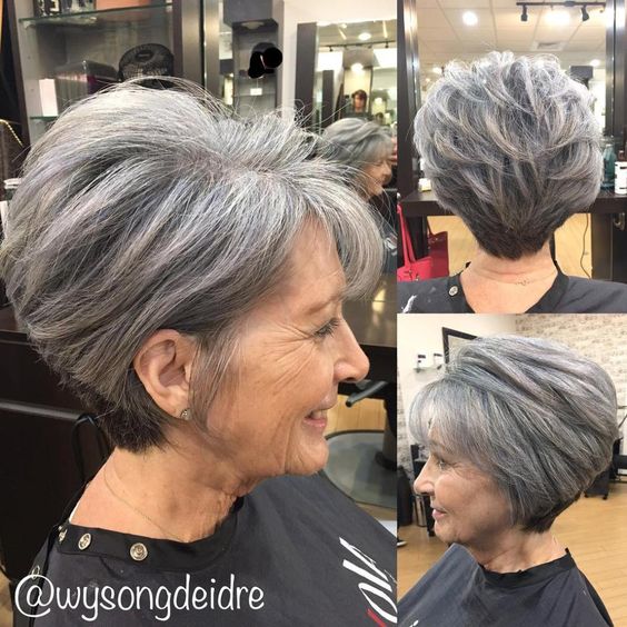 20 Best Short Hairstyles for Women Over 60 with Thick Hair that is Easy to Try Choppy-shaggy-bob
