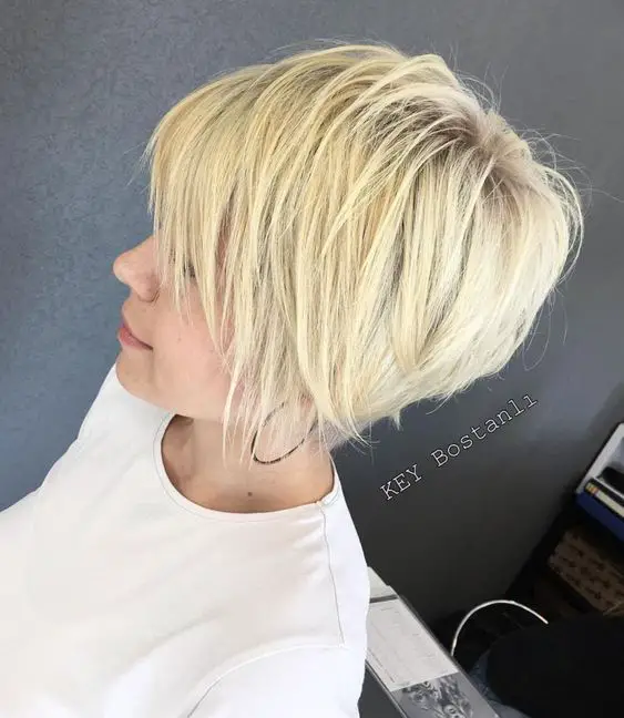 20 Fabulous Blonde Hairstyles for Women with Short Hair Layered-Angled-Haircut