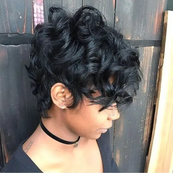 20 Short Natural Curly Hairstyles for Older Black Women (Updated 2022) Layered-messy-wedge