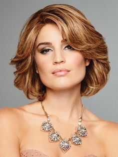 20 Classy and Low Maintenance Short Bob with Bangs for Older Women Loose-wavy-blunt-bob