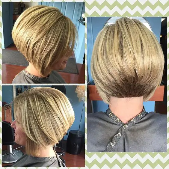 30 Charming Short Straight Hairstyles for Older Women Stacked-angled-bob2
