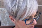 Beautiful Pixie Haircut With Bangs For Older Women With Glasses