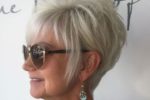 Beautiful Short Layered Hairstyle For Over 60 Women With Thin Grey Hair
