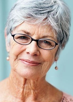 Short Hairstyles For Grey Hair And Glasses
