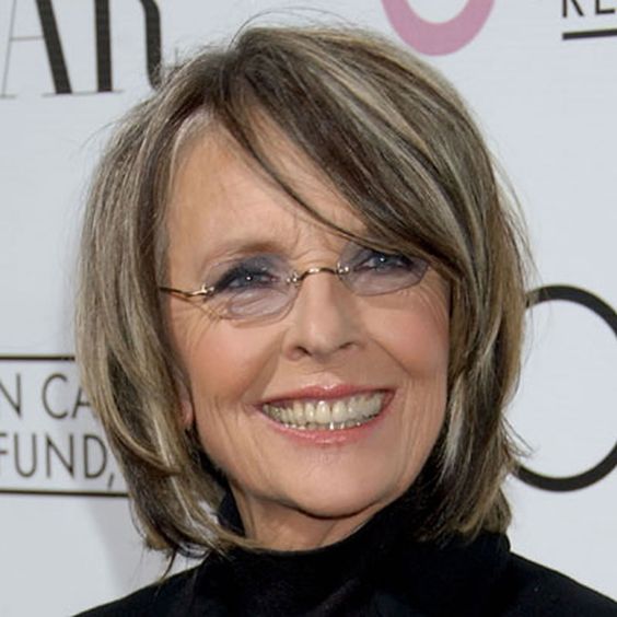 chin length hairstyle for older women with glasses